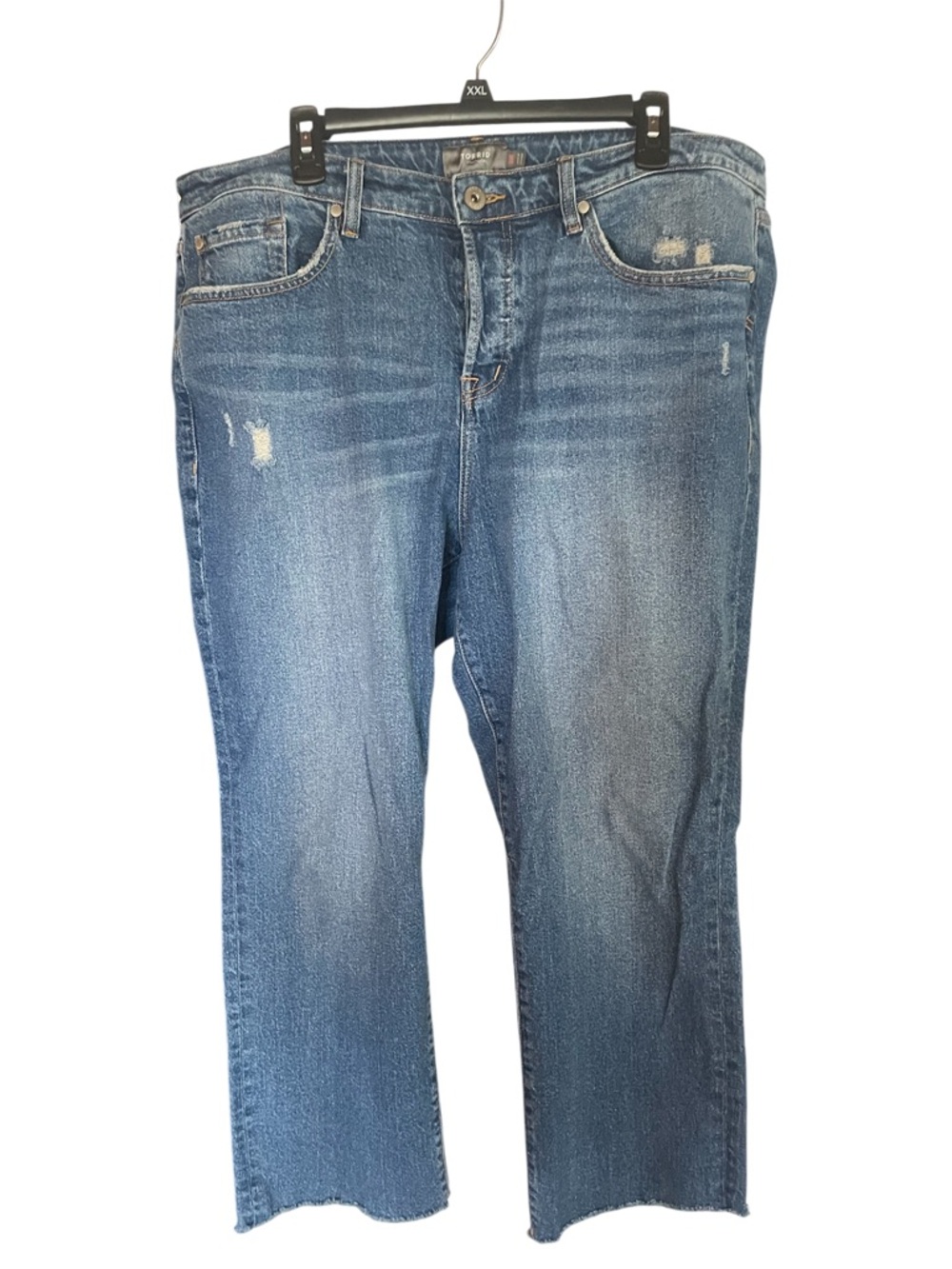 torrid Blue Denim Boyfriend Jeans with frayed end